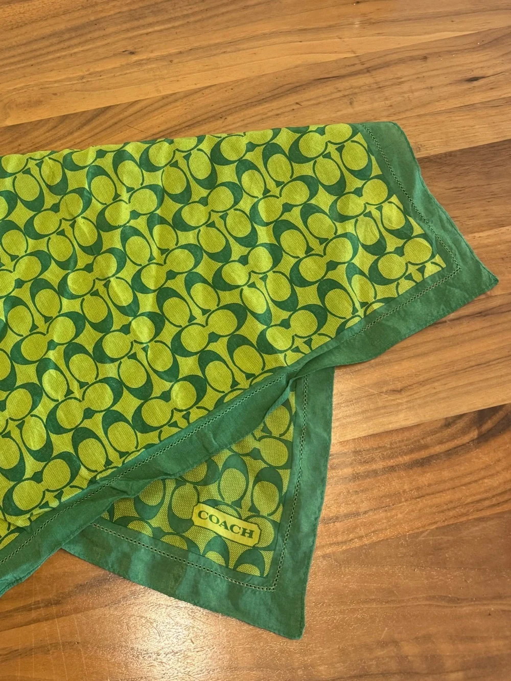 Vintage coach Y2K signature lime green scarf bandana